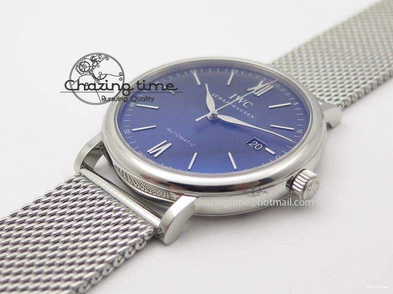 MIROTIME 0810 Portofino SCHAFFHAUSEN SS MKF 1:1 Best Edition Blue Dial On Mesh Bracelet A Versatile 7338